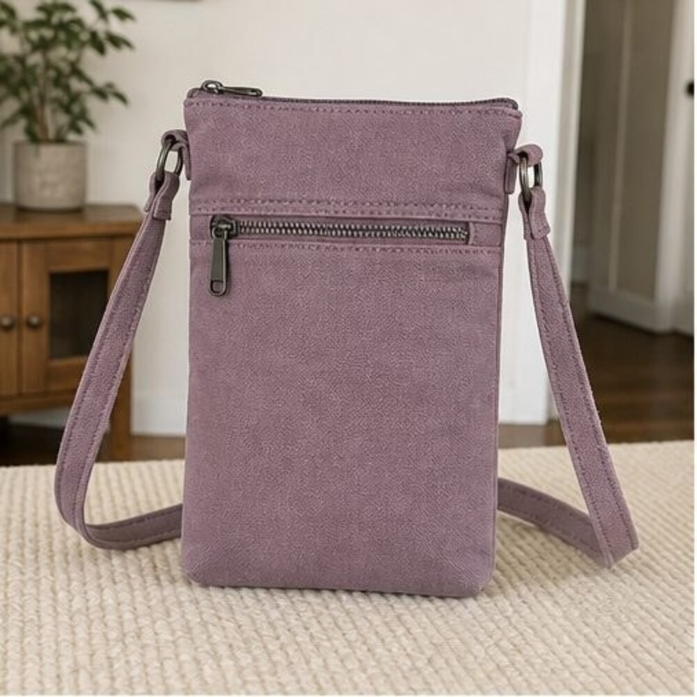 Mauve Nylon Crossbody Bag